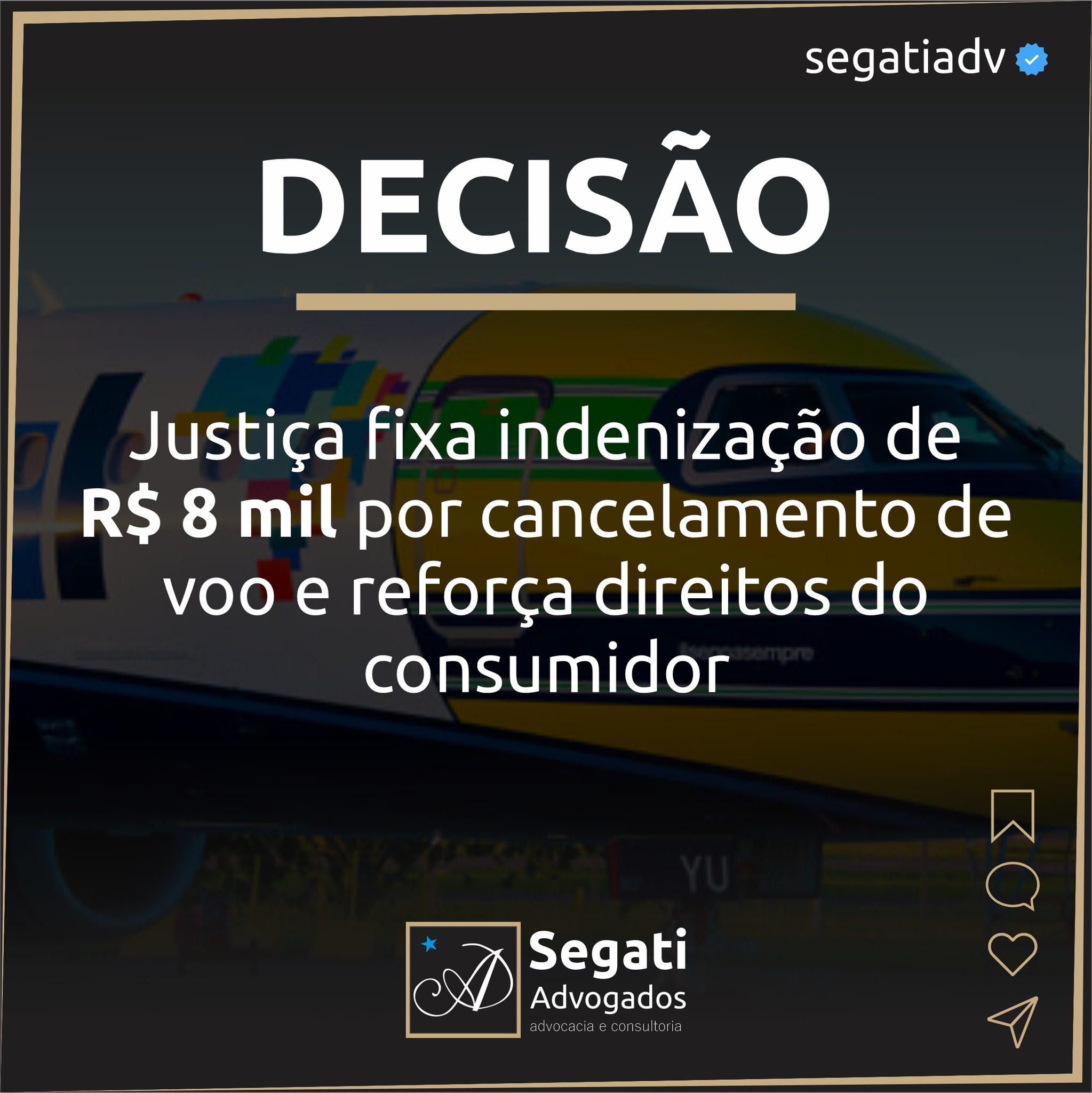 Justiça fixa indenização de  R$ 8 mil por cancelamento de voo e reforça direitos do consumidor