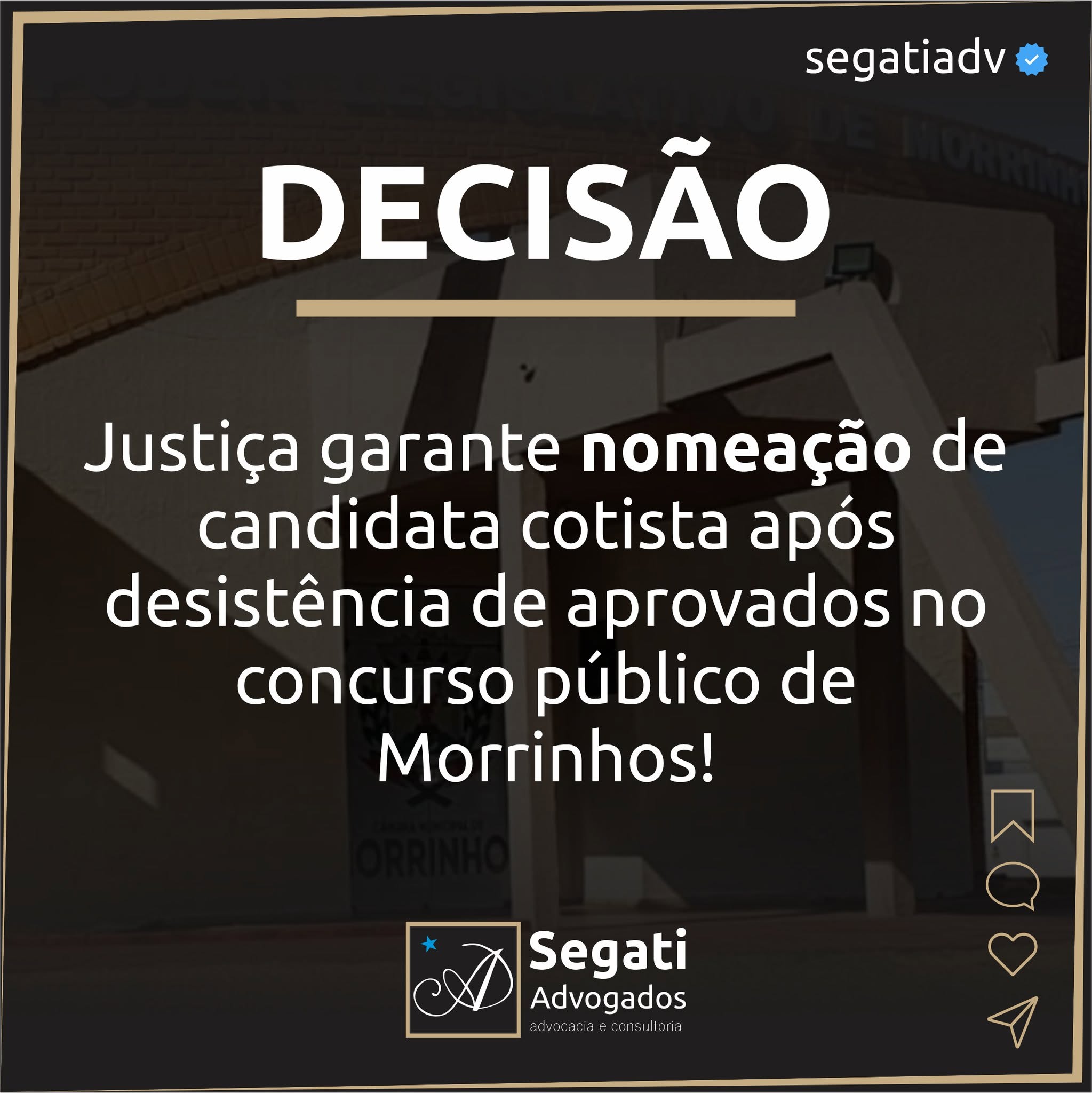 Justiça garante nomeação de candidata cotista após desistência de aprovados no concurso público de Morrinhos!
