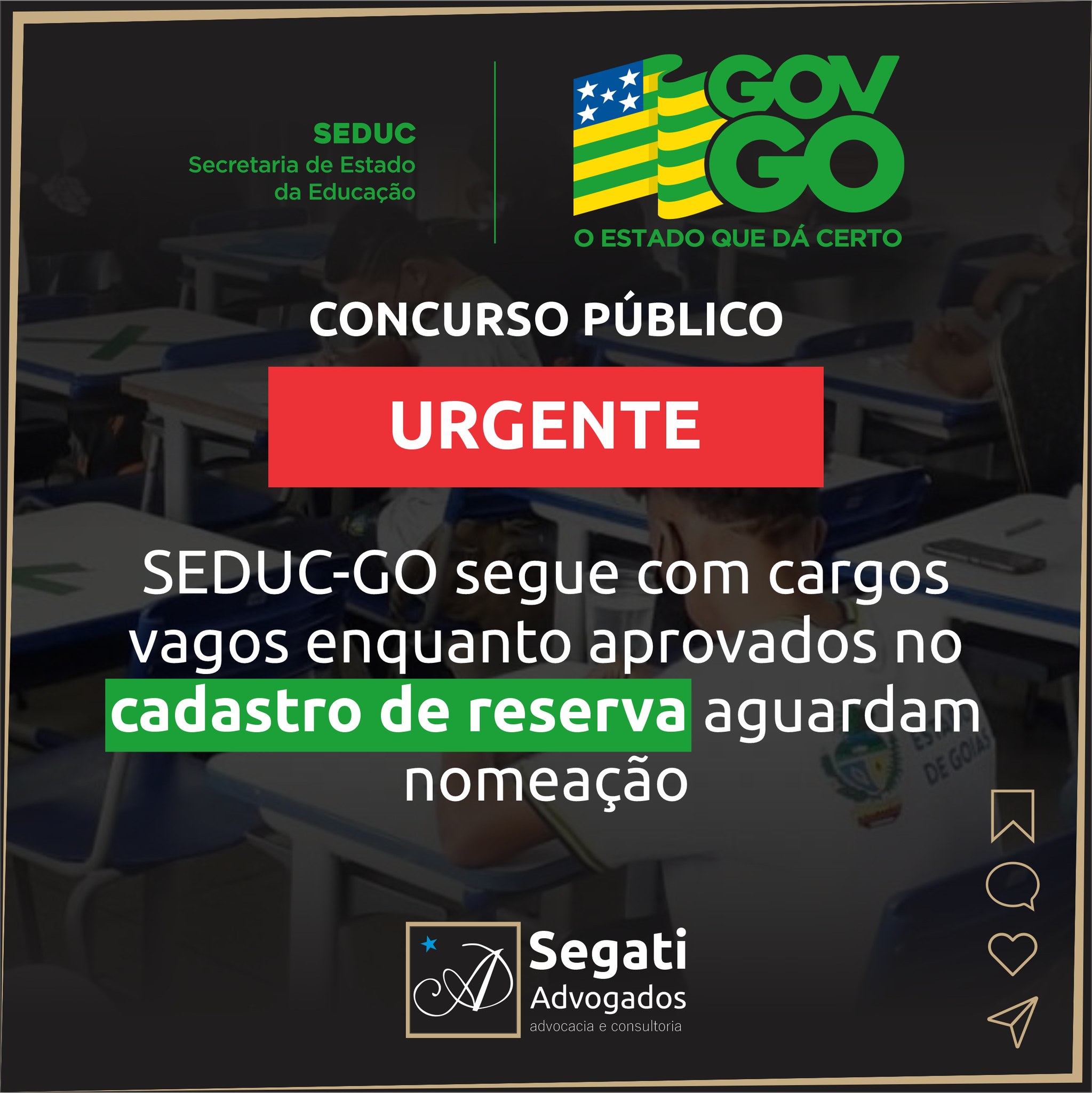 SEDUC-GO segue com cargos vagos enquanto aprovados no cadastro de reserva aguardam nomeação