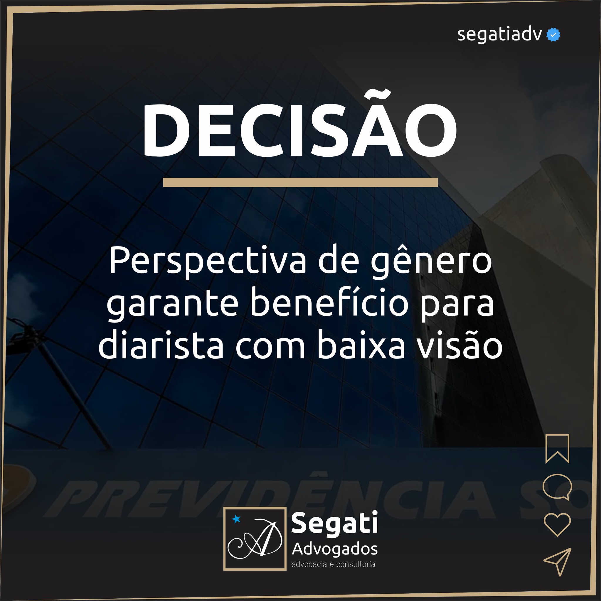 Perspectiva de gênero garante auxílio por incapacidade a diarista com baixa visão